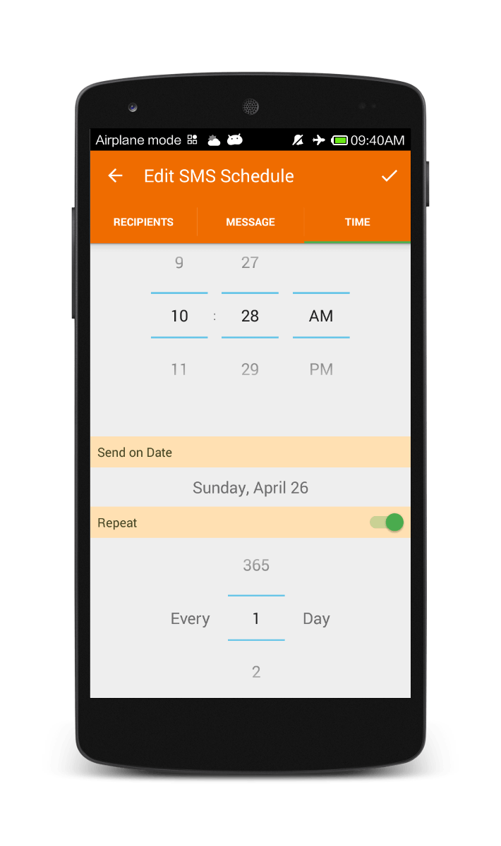 Schedule messages that repeat